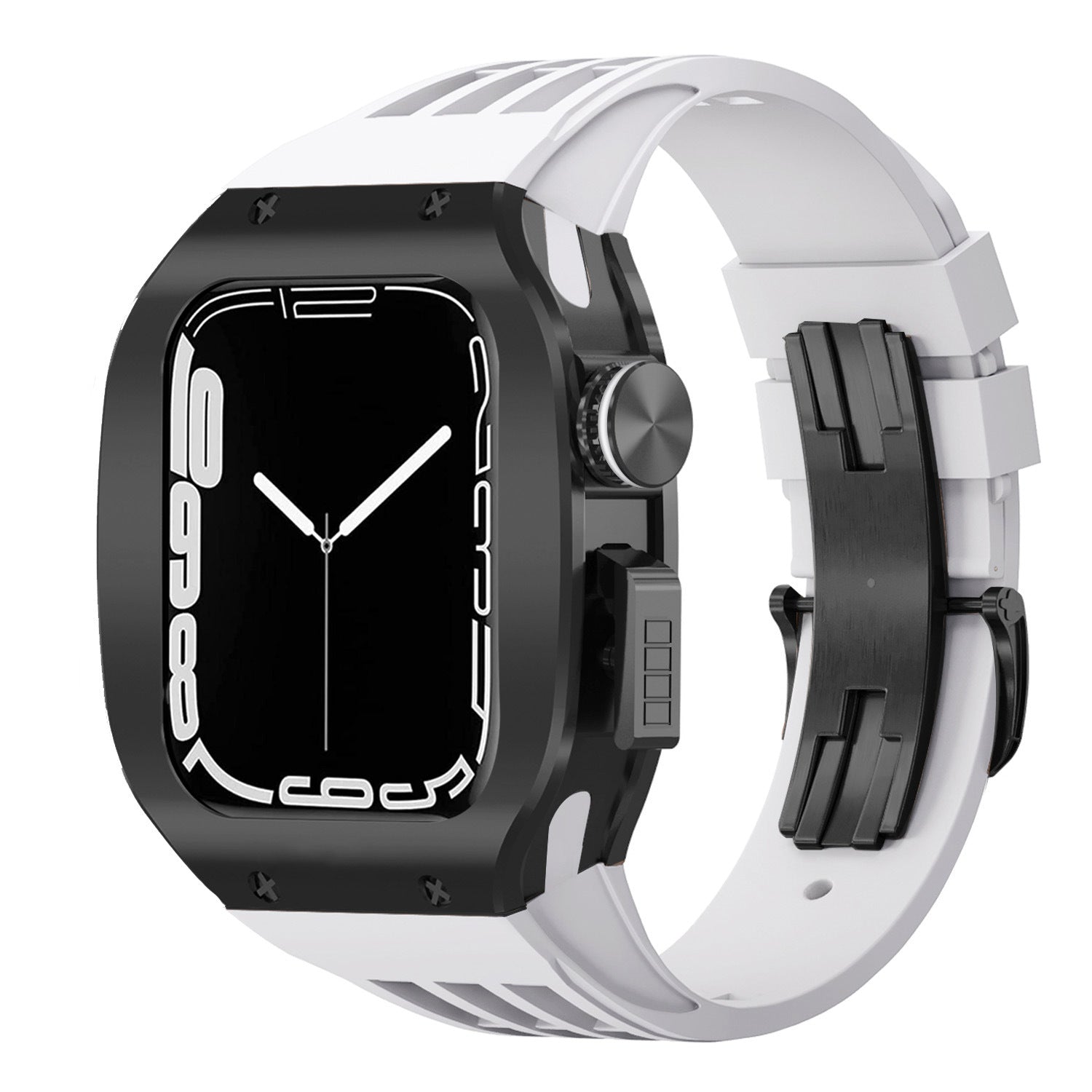 Luxurious Titanium Alloy Case Strap For Apple Watch Series 44/45 mm - Mycasety Mycasety