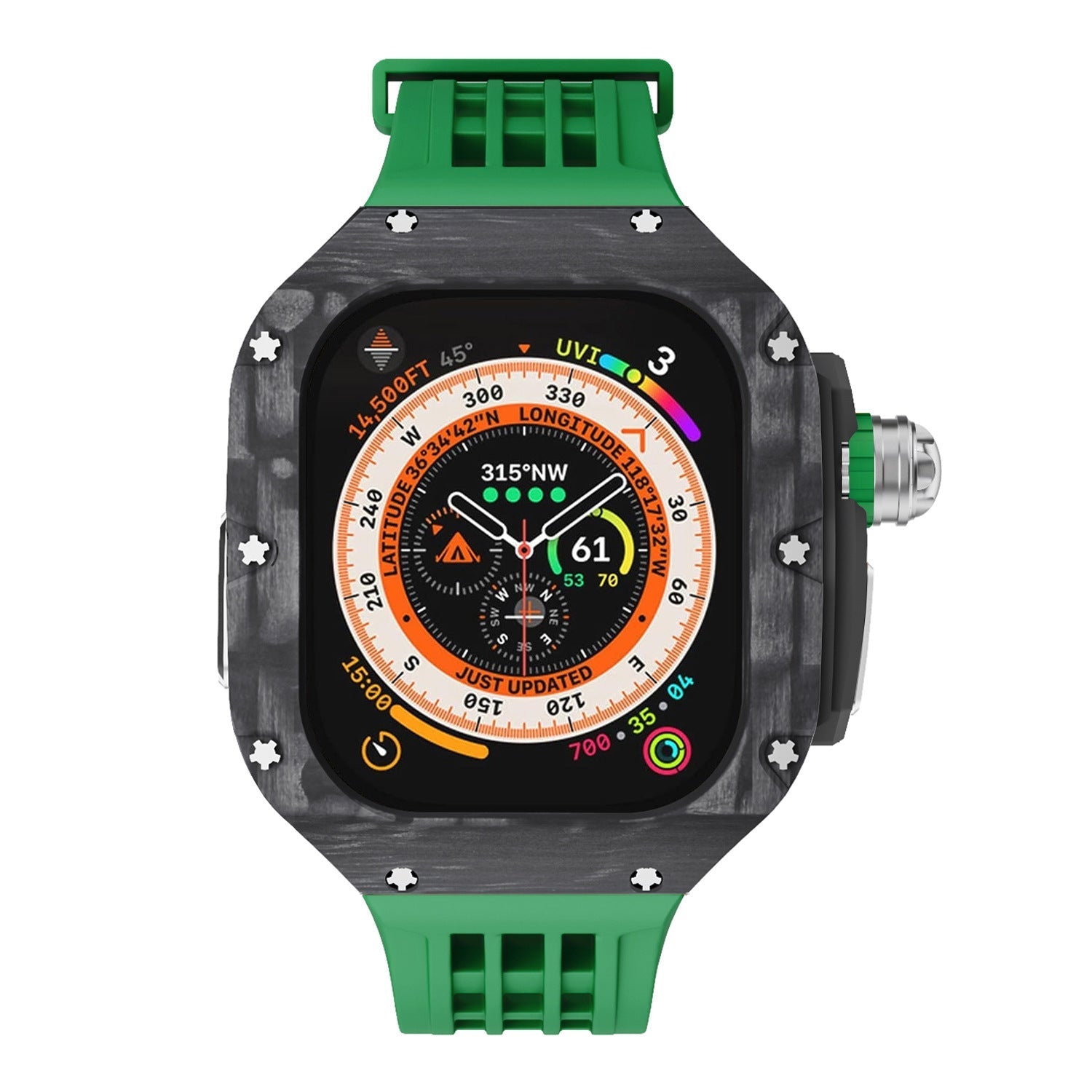 Luxurious Carbon Fiber Case Strap For Apple Watch Ultra 49 mm - Mycasety Mycasety