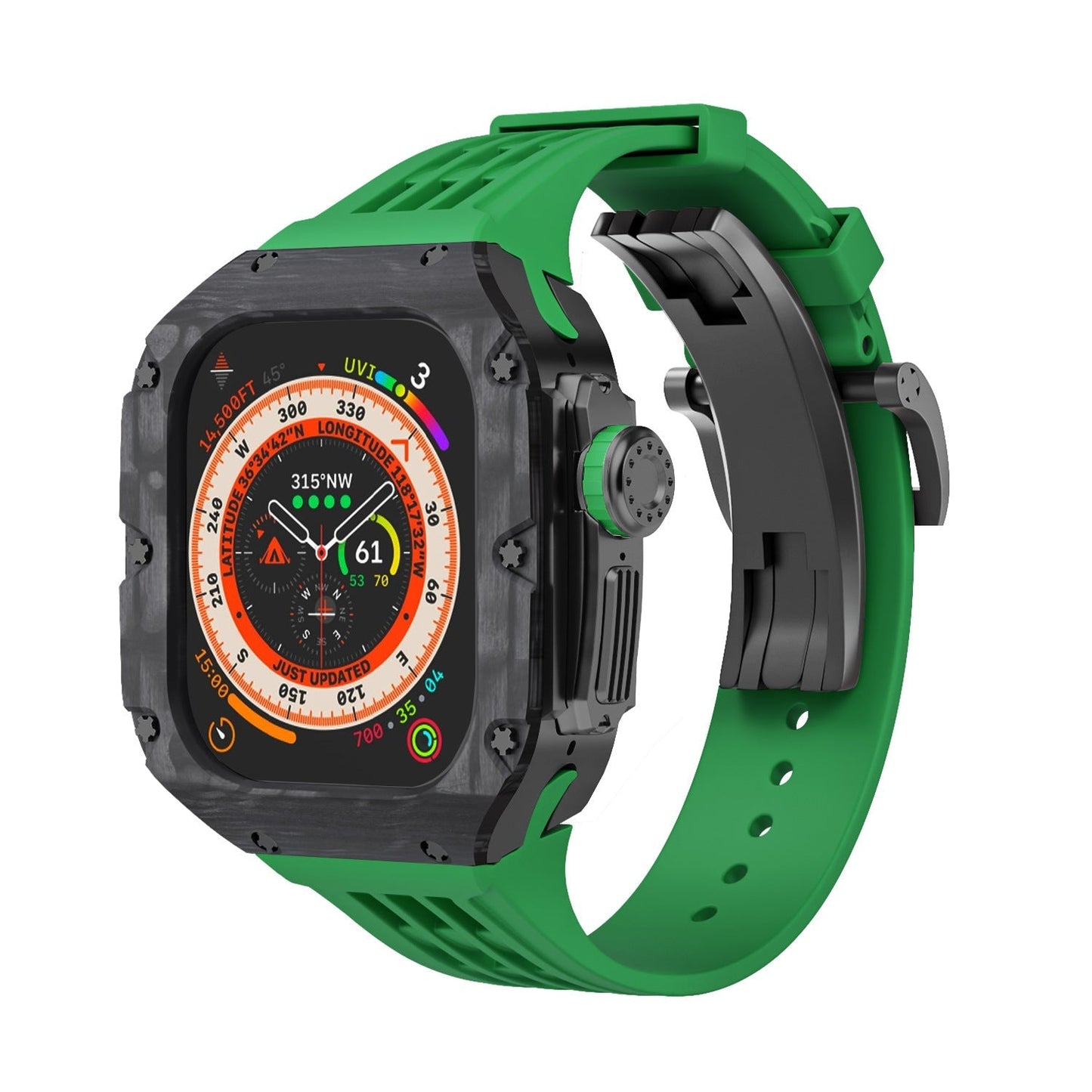 Luxurious Carbon Fiber Case Strap For Apple Watch Ultra 49 mm - Mycasety Mycasety