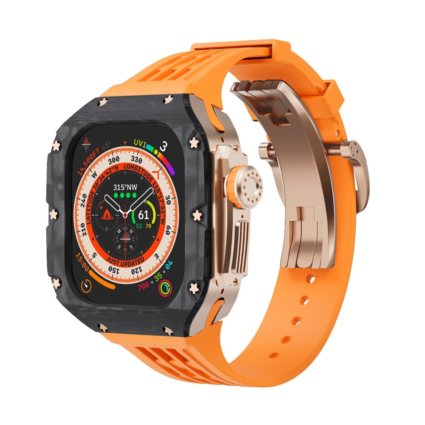 Luxurious Carbon Fiber Case Strap For Apple Watch Ultra 49 mm - Mycasety Mycasety