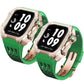 Luxurious Titanium Alloy Crystal Case Strap For Apple Watch 44/45 mm - Mycasety Mycasety