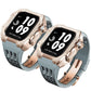 Luxurious Titanium Alloy Crystal Case Strap For Apple Watch 44/45 mm - Mycasety Mycasety