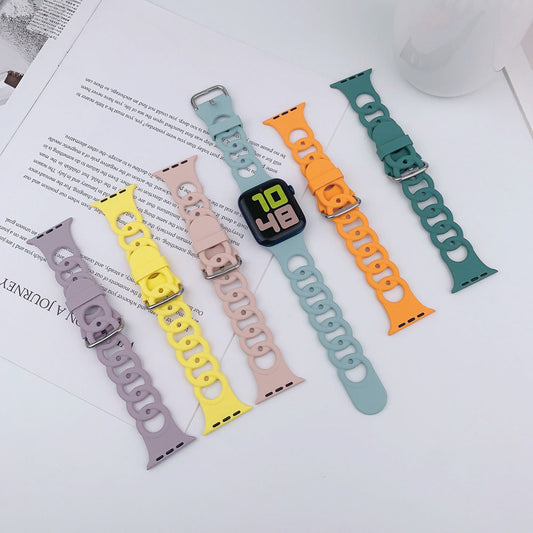 Newest Hollow Donut Breathable Sports Silicone Watch Band For Apple Watch