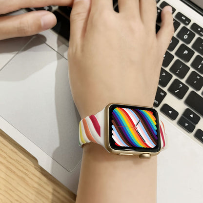 Silicone Rainbow Twist Sport Band For Apple Watch