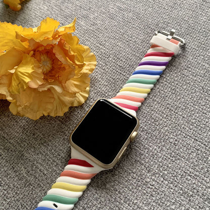 Silicone Rainbow Twist Sport Band For Apple Watch