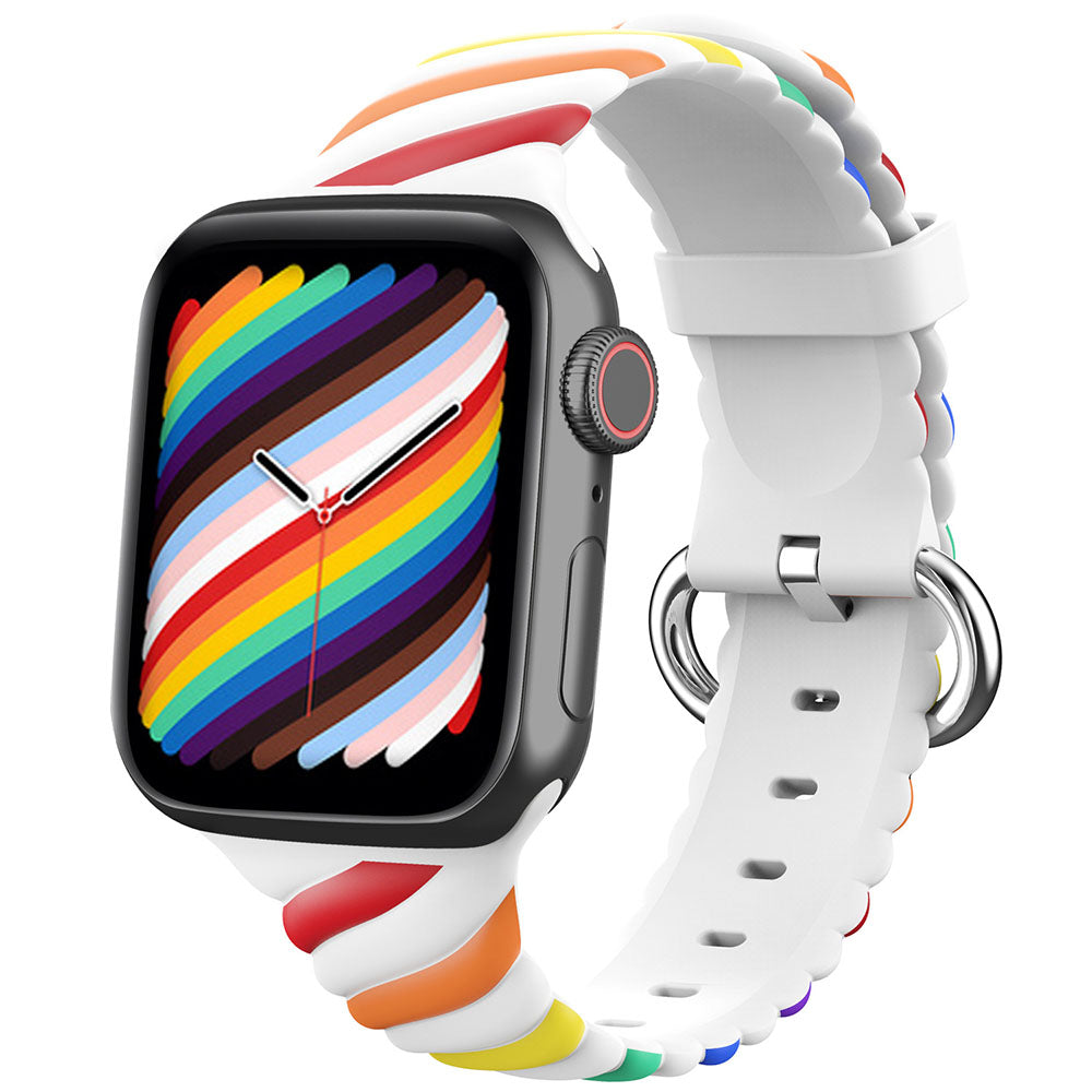 Silicone Rainbow Twist Sport Band For Apple Watch