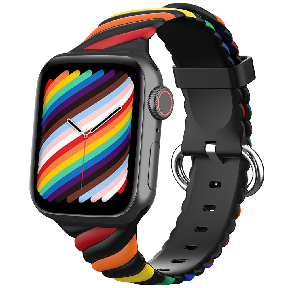 Silicone Rainbow Twist Sport Band For Apple Watch