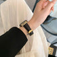 High-End Black Gold Series Leather Metal Band