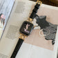 High-End Black Gold Series Leather Metal Band