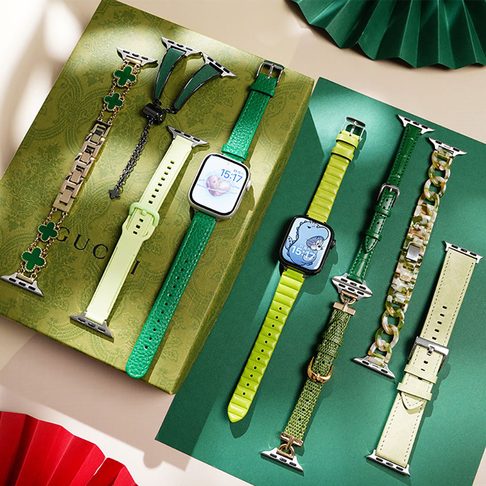 High-End Green Fresh Apple Watch Band Set