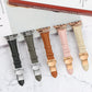 Pebbled Leather Metal Butterfly Buckle Apple Watch Band