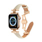 Pebbled Leather Metal Butterfly Buckle Apple Watch Band