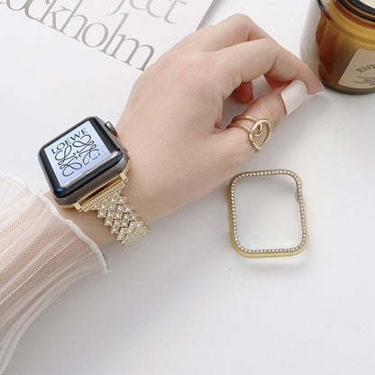 Stainless Steel Rhombus Metal Diamond Apple Watch Band