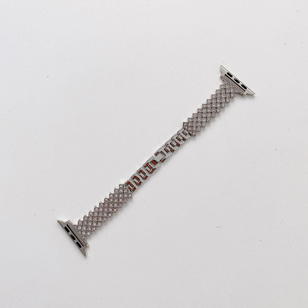 Stainless Steel Rhombus Metal Diamond Apple Watch Band