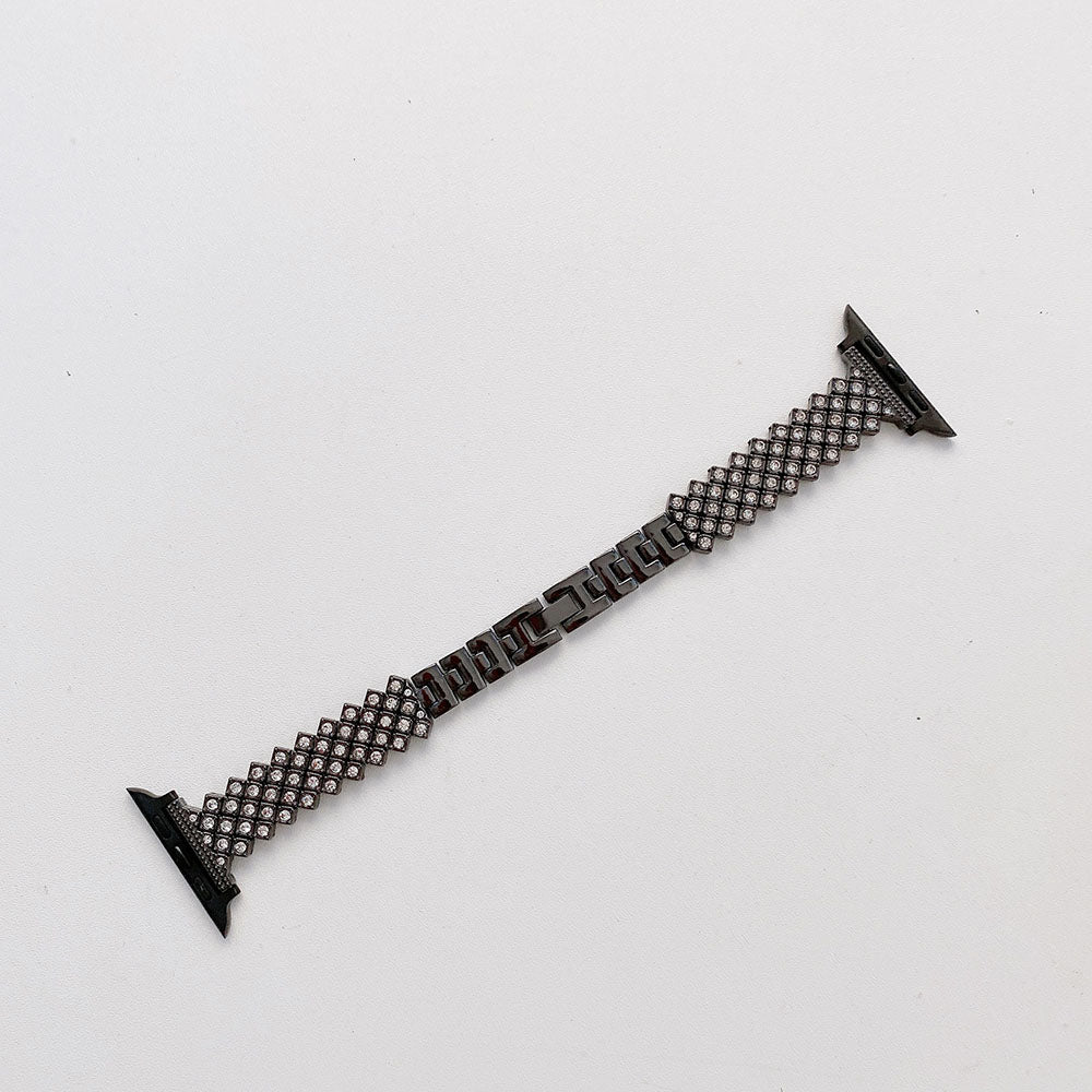 Stainless Steel Rhombus Metal Diamond Apple Watch Band