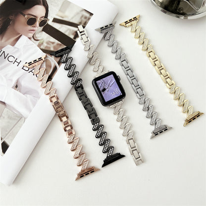 Lightning Rhinestone Alloy Watch Bracelet Apple Watch Band