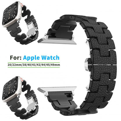 Z-Shaped Leather Apple Watch Band