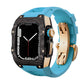 Carbon Fiber And Titanium Case With Fluororubber Strap For Apple Watch 44/45 MM - Mycasety Mycasety