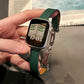 Leather Lychee Effect Folding Buckle Apple Watch Band