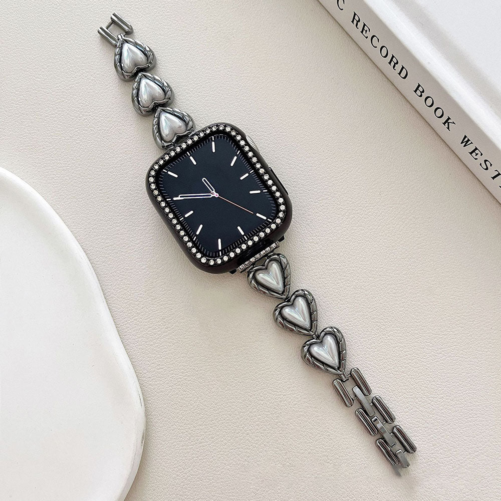 Metal Heart Pattern Apple Watch Band