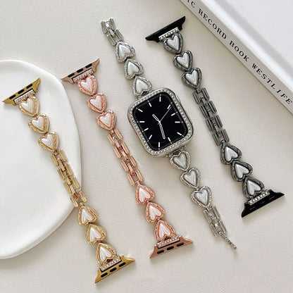 Metal Heart Pattern Apple Watch Band