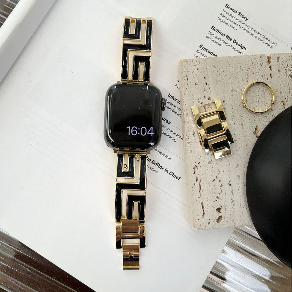 Newest Pearl Glaze Hollow Metal Diamond Bracelet Apple Watch Band