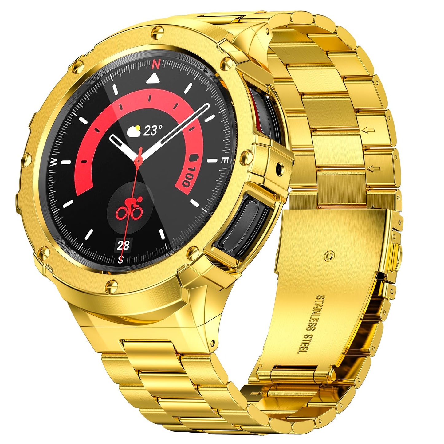 Galaxy Watch Case Strap - Stainless Steel Mod Case