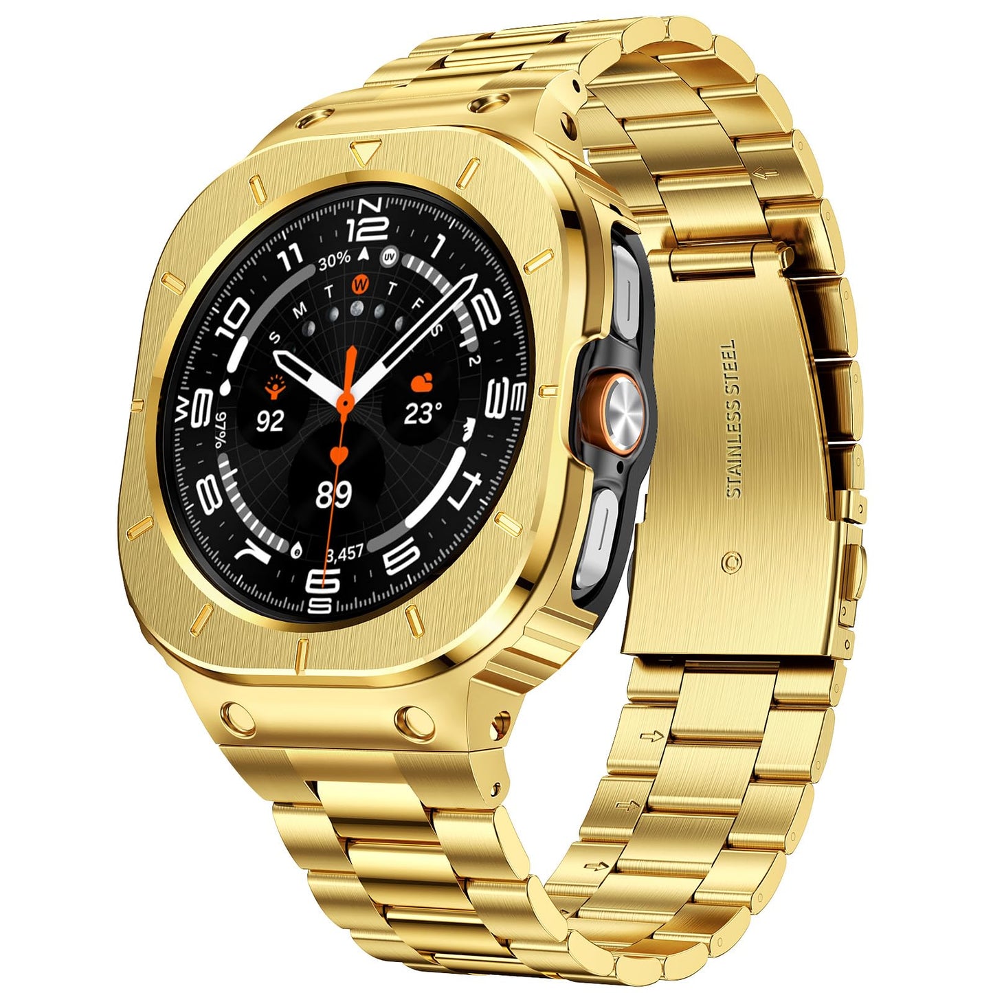 Galaxy Watch Case Strap - Stainless Steel Mod Case