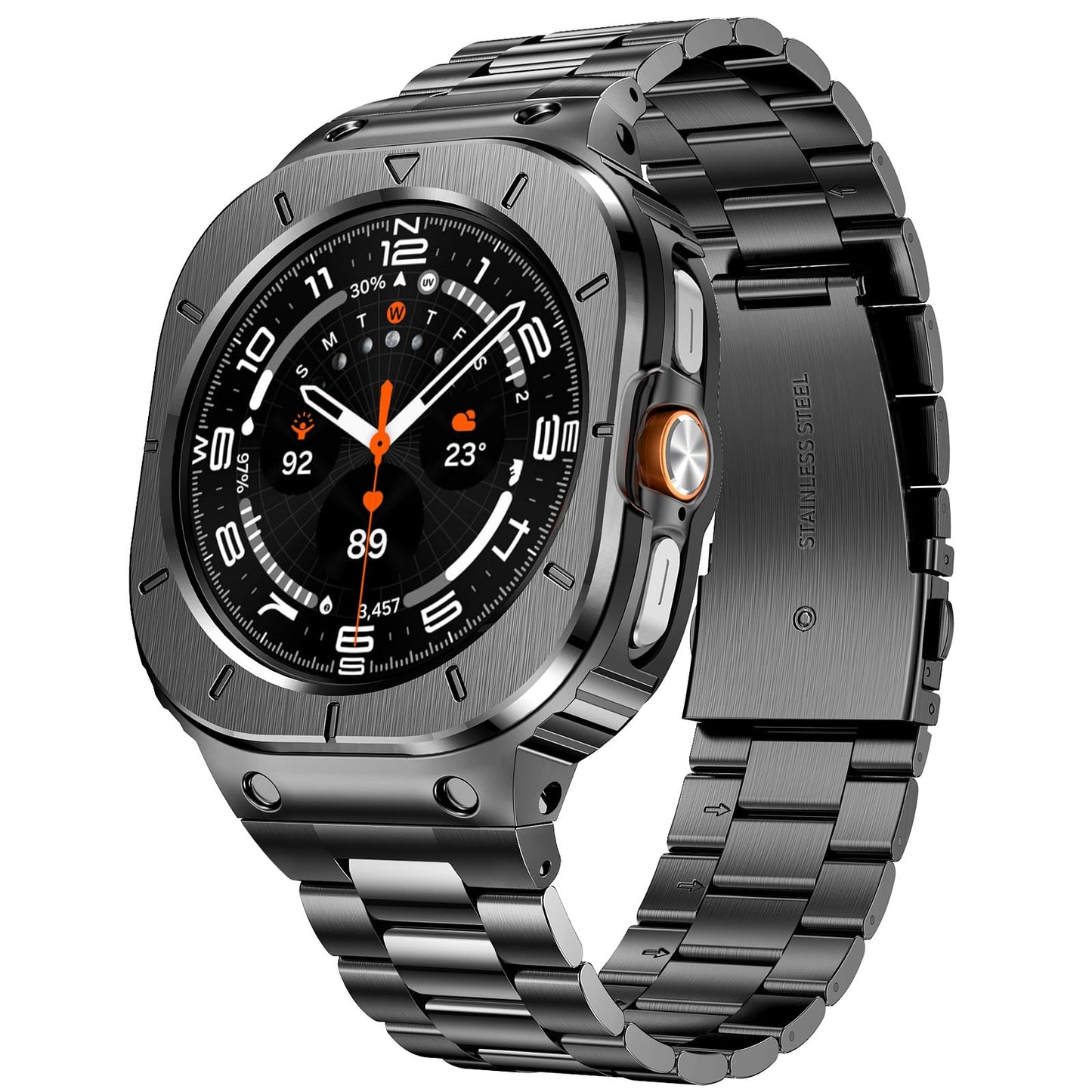 Galaxy Watch Case Strap - Stainless Steel Mod Case