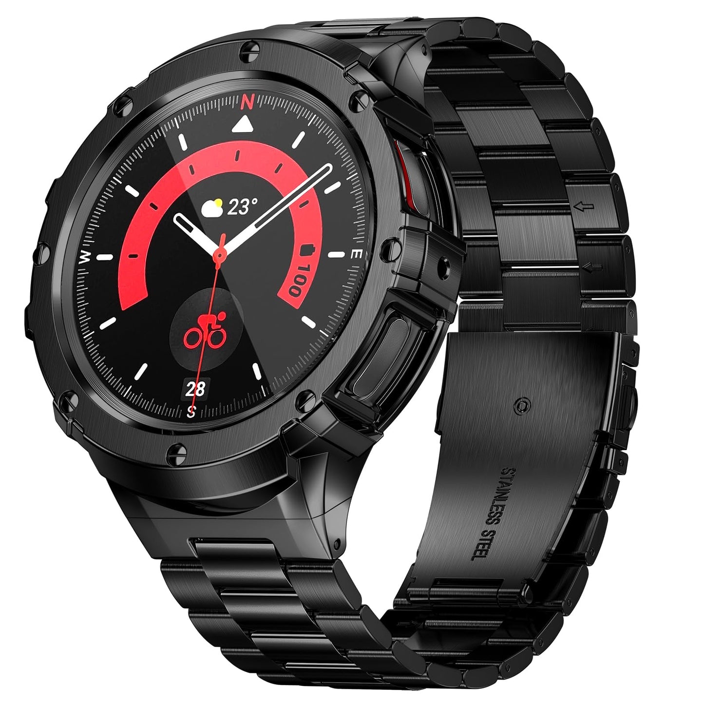 Galaxy Watch Case Strap - Stainless Steel Mod Case