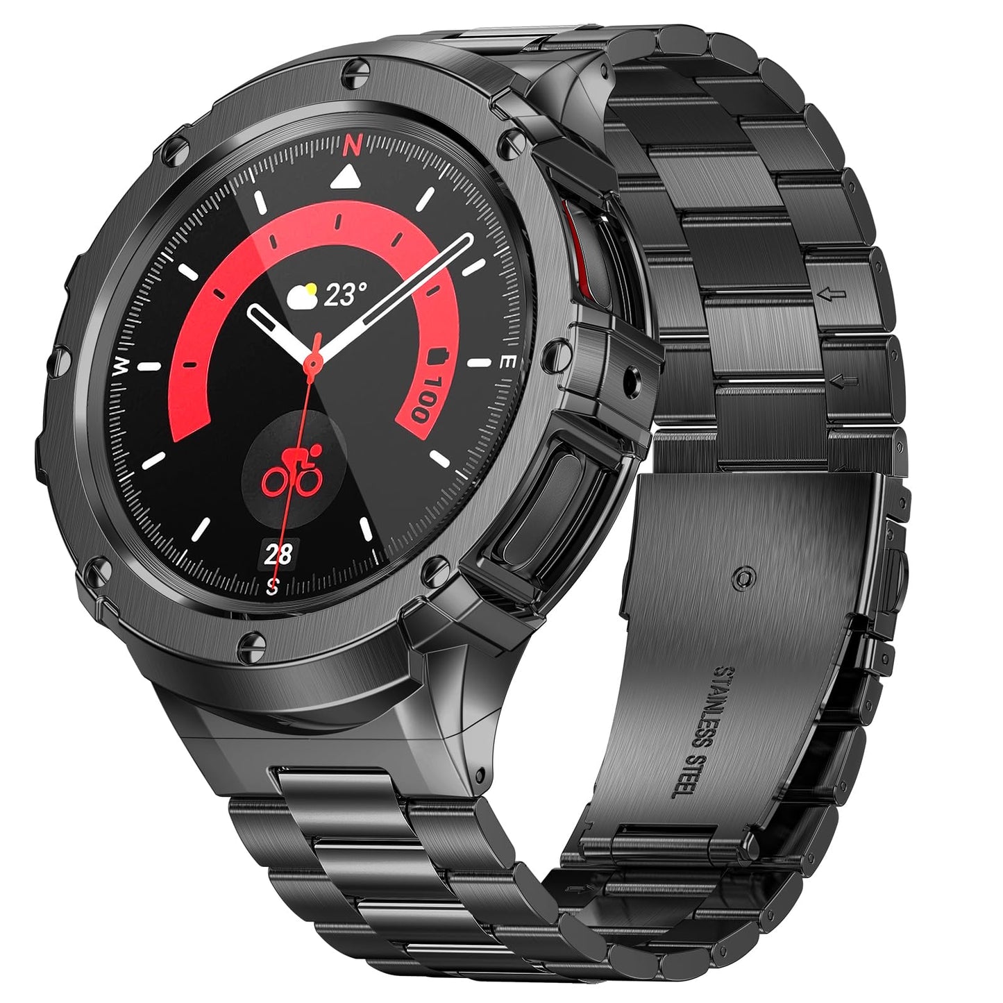 Galaxy Watch Case Strap - Stainless Steel Mod Case