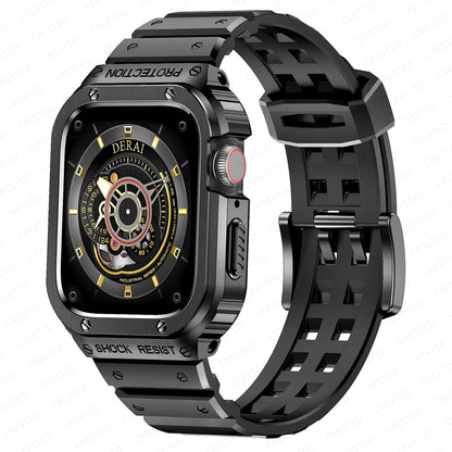Luxury Metal Case Strap For Apple Watch Series 44/45/49 mm - mycasety2023 Mycasety