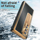 Aluminum Alloy Frame Magnetic Bracket All-Inclusive Nappa Leather Electroplating Phone Case For Samsung Galaxy Z Fold3 Fold4 5G
