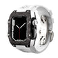 Carbon Fiber And Titanium Case With Fluororubber Strap For Apple Watch 44/45 MM - Mycasety Mycasety