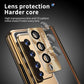 Aluminum Alloy Frame Magnetic Bracket All-Inclusive Nappa Leather Electroplating Phone Case For Samsung Galaxy Z Fold3 Fold4 5G