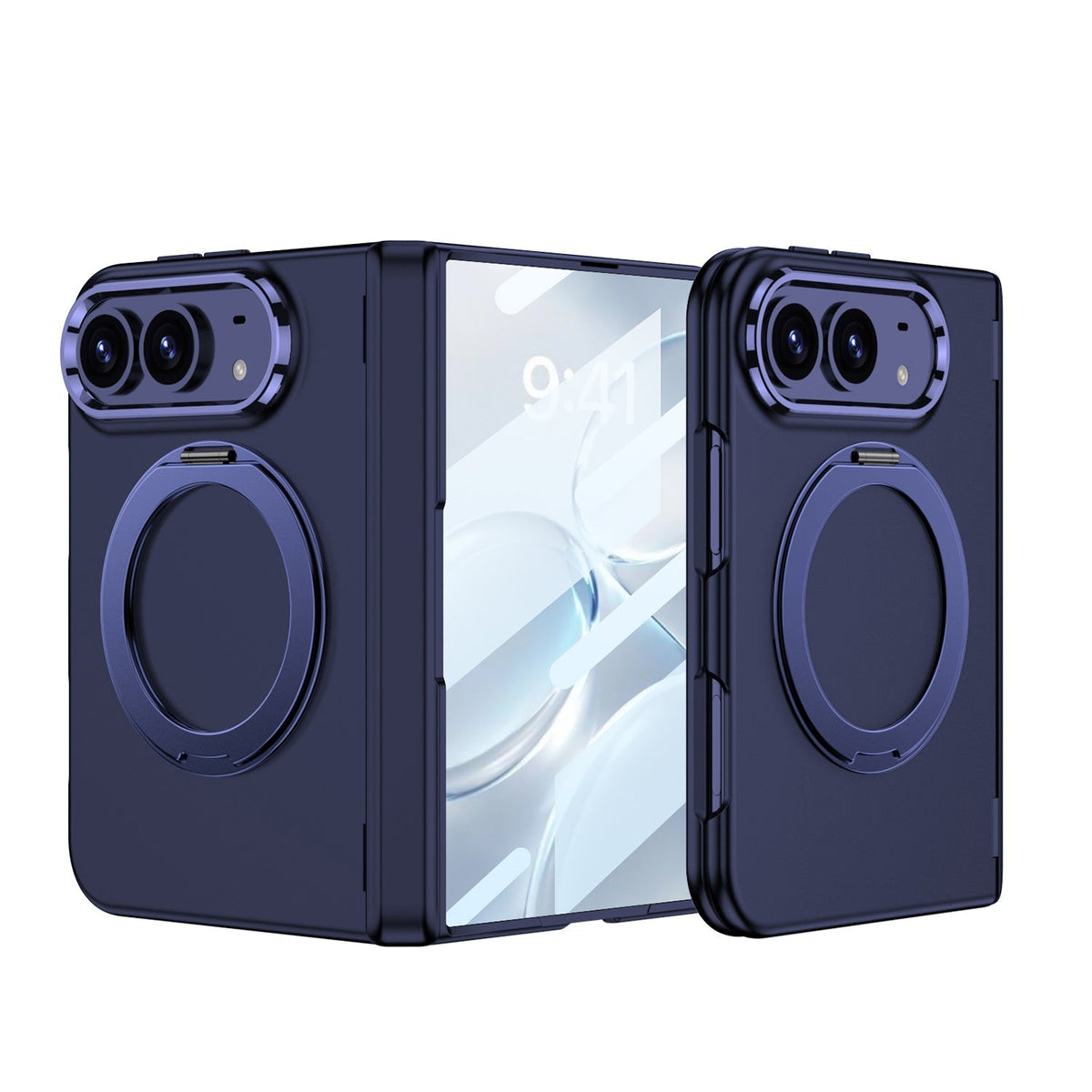 iPhone Duo - Magnetic Hinge Protection Fashion Cover Built-in Tempered Glass Film & Magnetic Kickstand