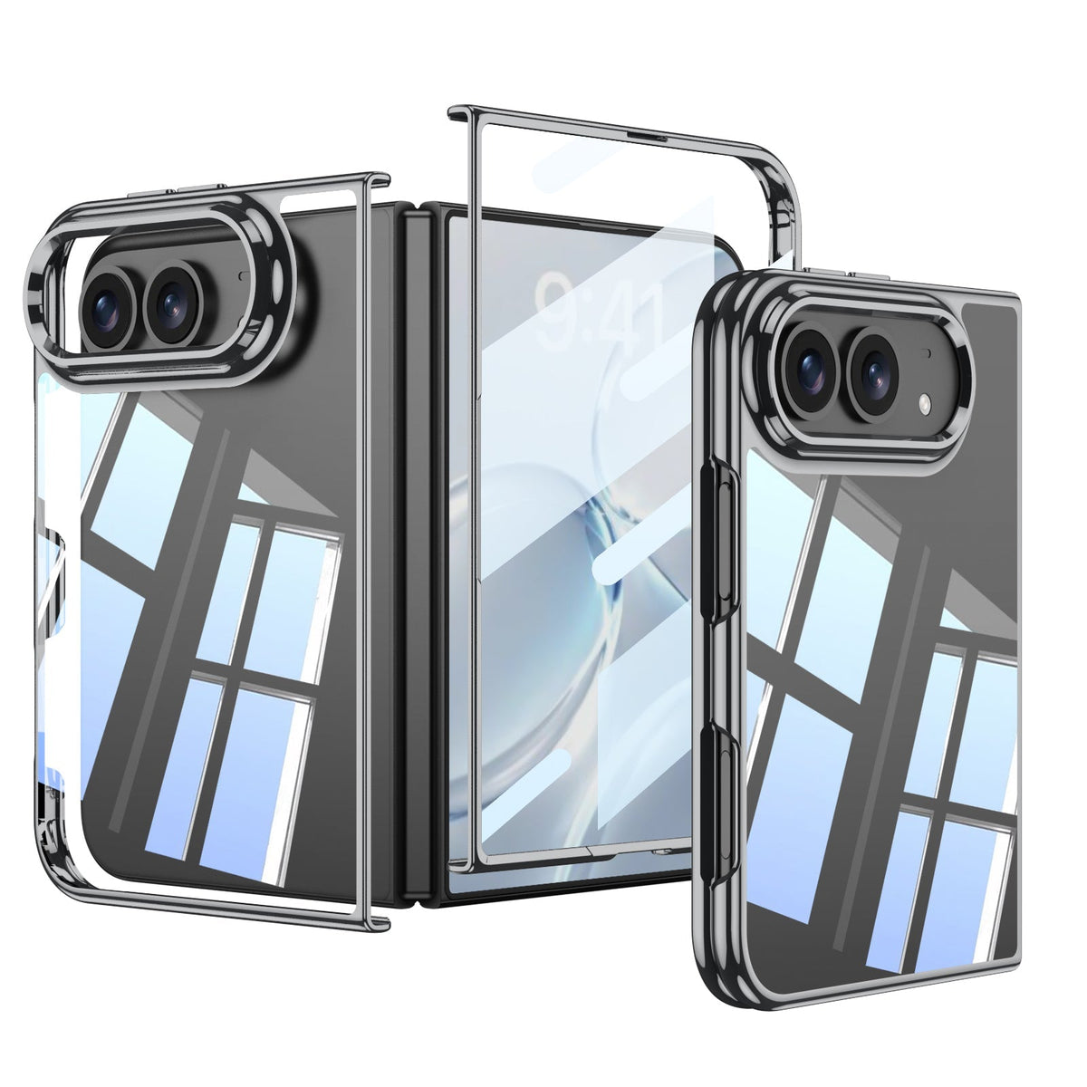iPhone Duo | Ultra‑Slim Clear Plating Phone Case Built-in Tempered Glass Film