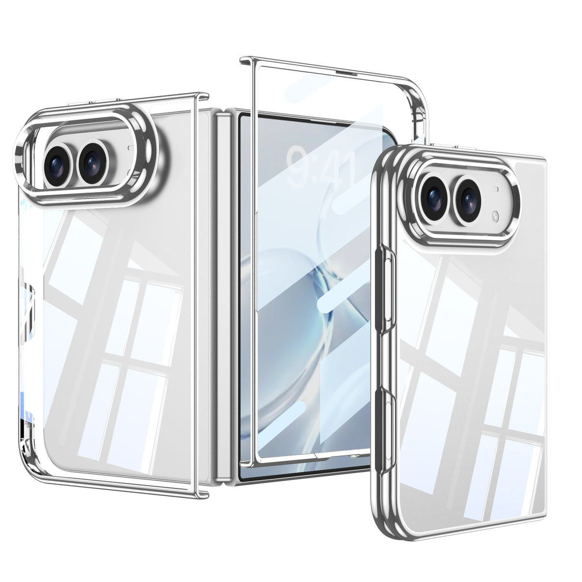 iPhone Duo | Ultra‑Slim Clear Plating Phone Case Built-in Tempered Glass Film
