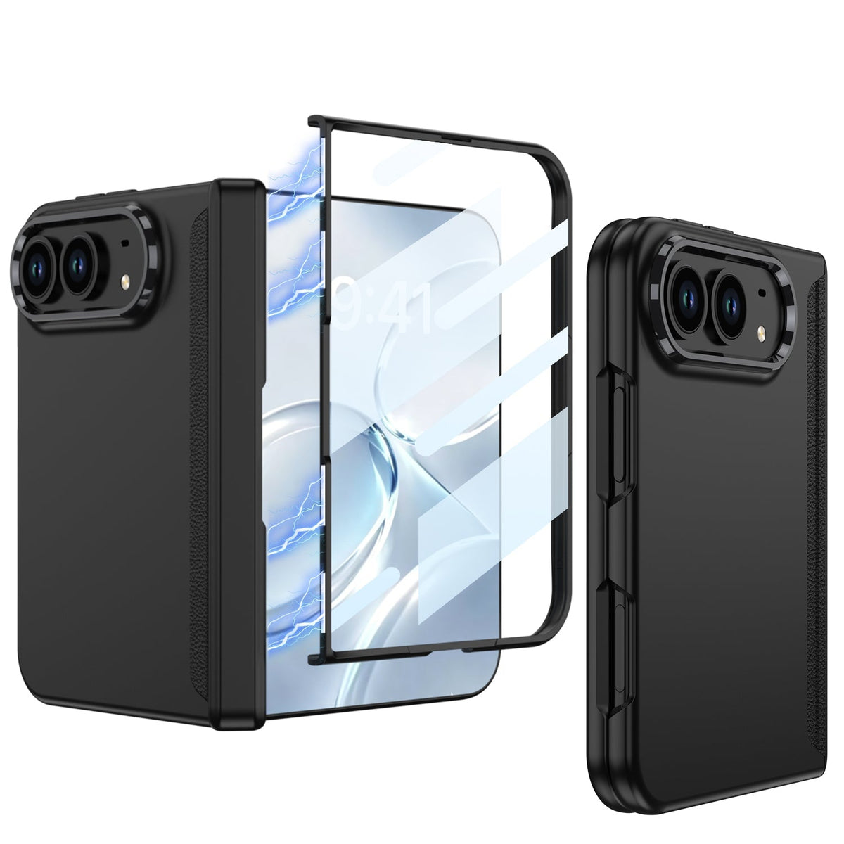 iPhone Duo - Magnetic Hinge Protection Business Cover Built-in Tempered Glass Film