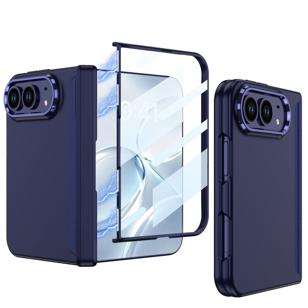 iPhone Duo - Magnetic Hinge Protection Business Cover Built-in Tempered Glass Film