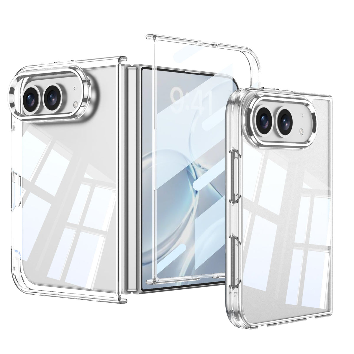 iPhone Duo | Ultra‑Slim Clear Plating Phone Case Built-in Tempered Glass Film