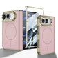 iPhone Duo - Golden Plating Leather Cover Built-in Tempered Glass Screen & Magnetic Coil