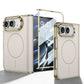 iPhone Duo - Golden Plating Leather Cover Built-in Tempered Glass Screen & Magnetic Coil