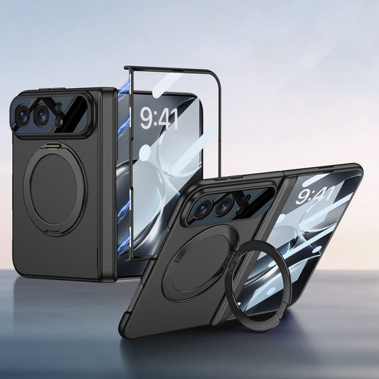 iPhone Duo | Magnetic Hinge Protection Phone Case Built-in Tempered Glass Film & Magnetic Kickstand