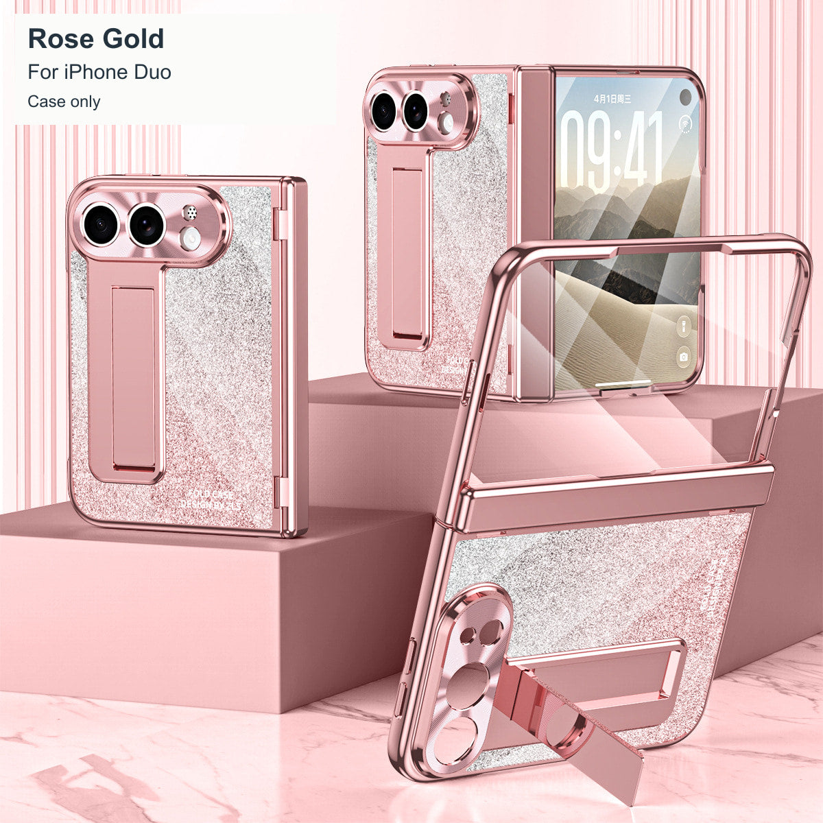 iPhone Duo | Glitter Kickstand Case with Hinge Protection