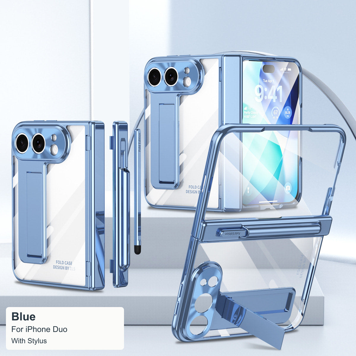 iPhone Duo | Clear Kickstand Case with Magnetic Hinge & Stylus