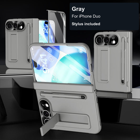 iPhone Duo | Matte Kickstand Case with Stylus Holder & Tempered Glass