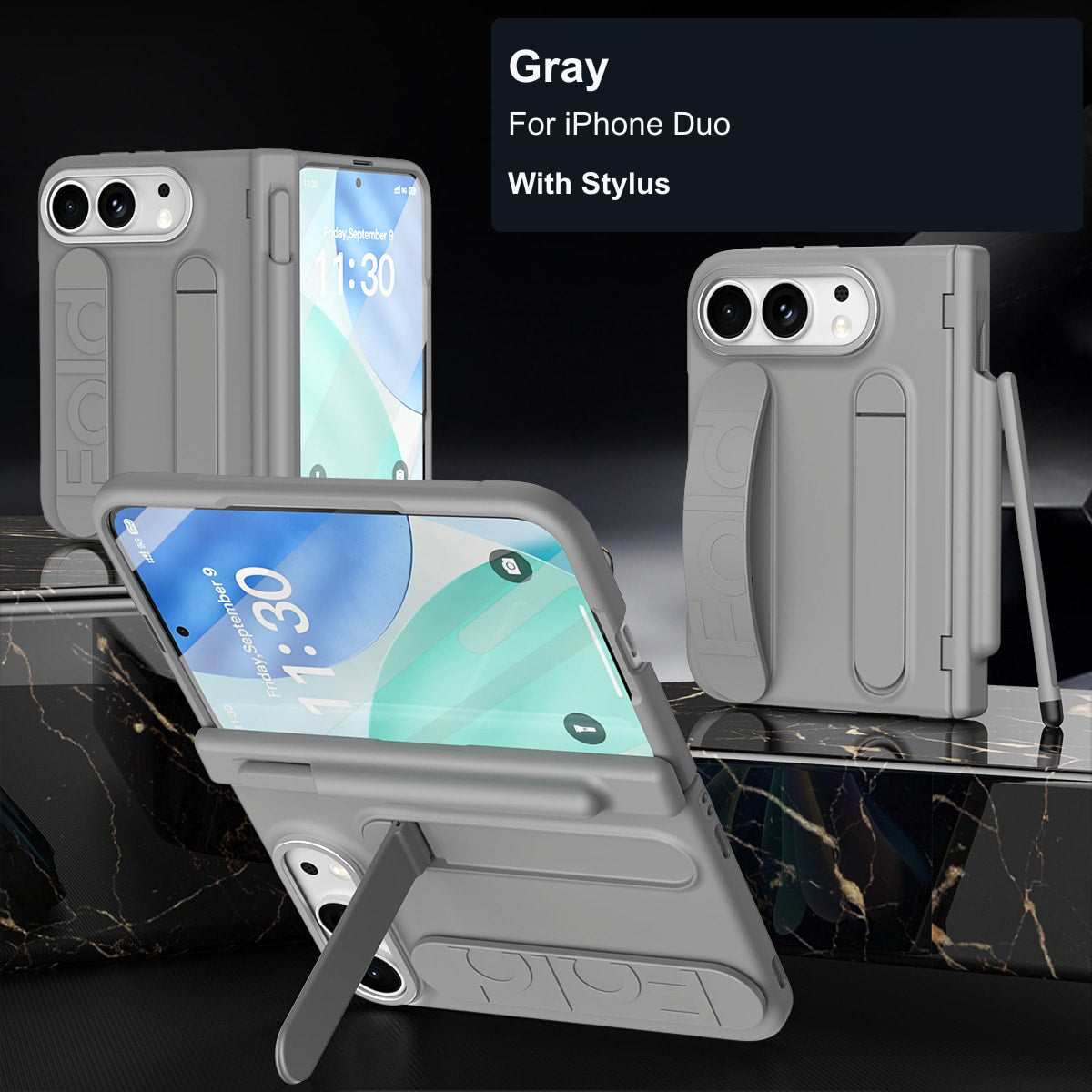 iPhone Duo | Grip Strap Stand Case with Optional Stylus