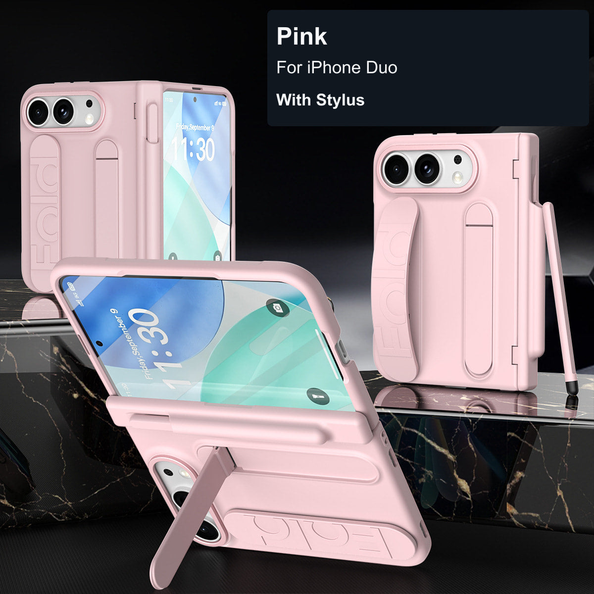 iPhone Duo | Grip Strap Stand Case with Optional Stylus