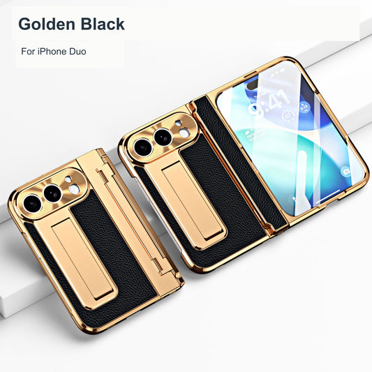 iPhone Duo | Textured Kickstand Case with Hinge Protection & Front Screen Protector